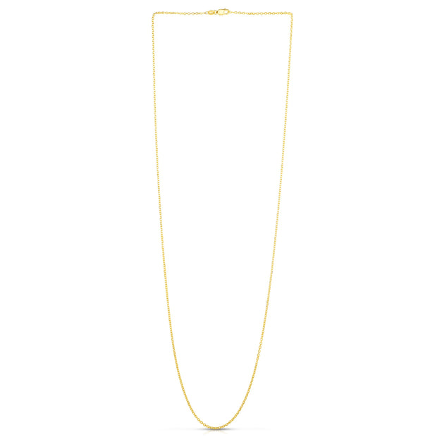 18K Gold 1.4mm Diamond Cut Cable Chain