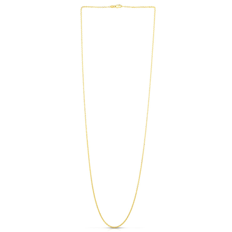 18K Gold 1.4mm Diamond Cut Cable Chain