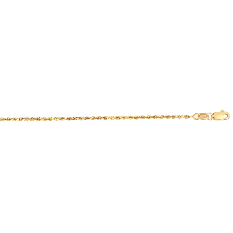 14K Gold 18"" 1.4mm Diamond Cut Royal Rope Chain