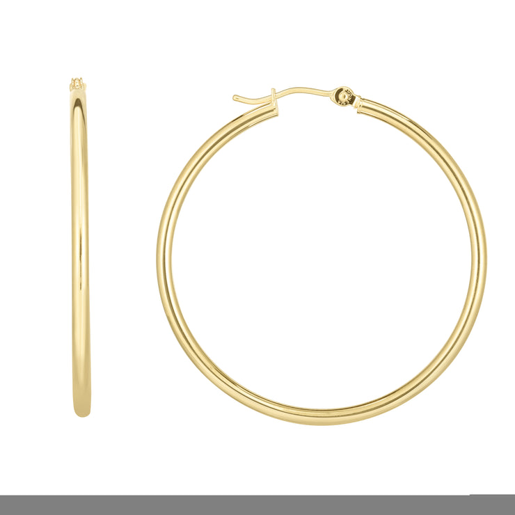 14K Gold 2x40mm Hoops