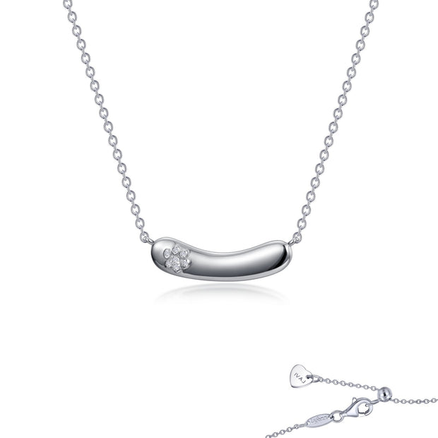 Paw Print on Hot Dog Necklace