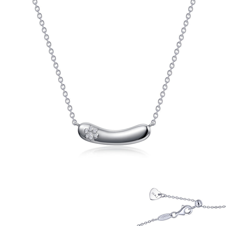 Paw Print on Hot Dog Necklace