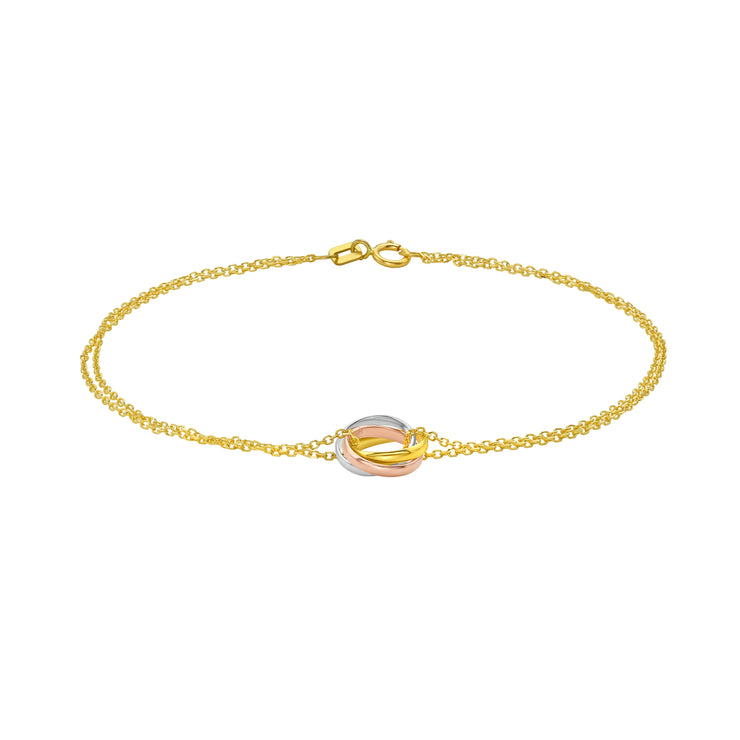 14K Trinity Chain Bracelet