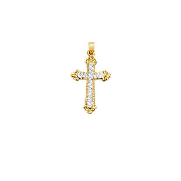 14K Gold Vintage Diamond Cut Cross