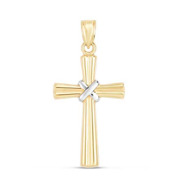 14K Gold X Detail Cross