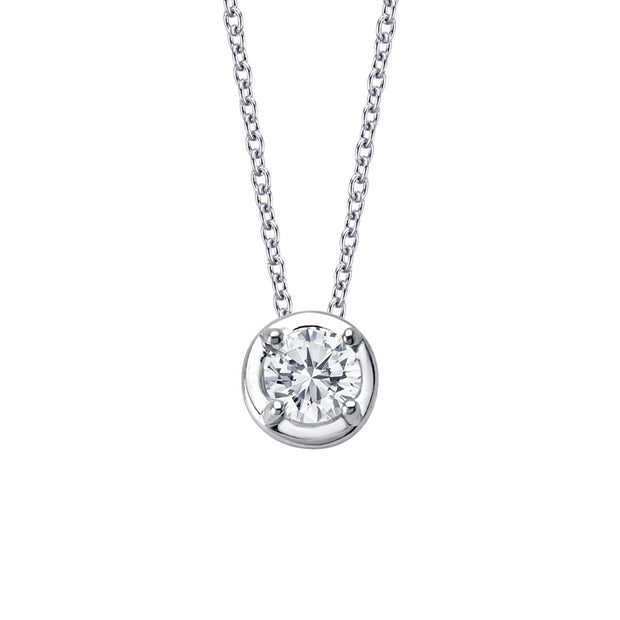 Bezel-Set Solitaire Necklace