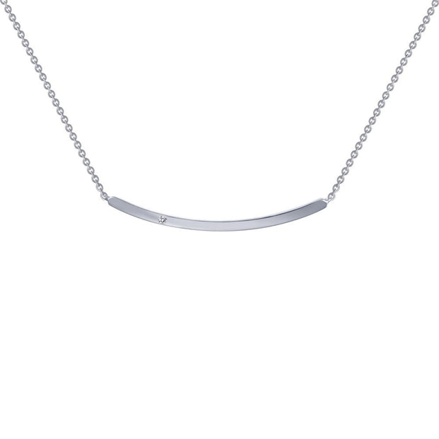0.015 CTW Curved Bar Necklace