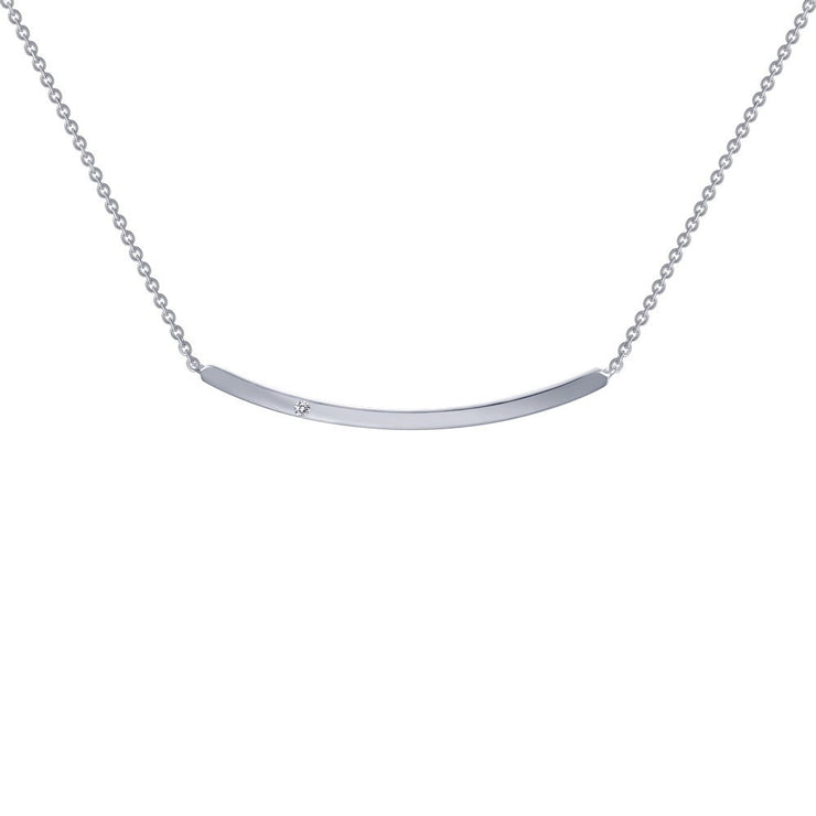 0.015 CTW Curved Bar Necklace