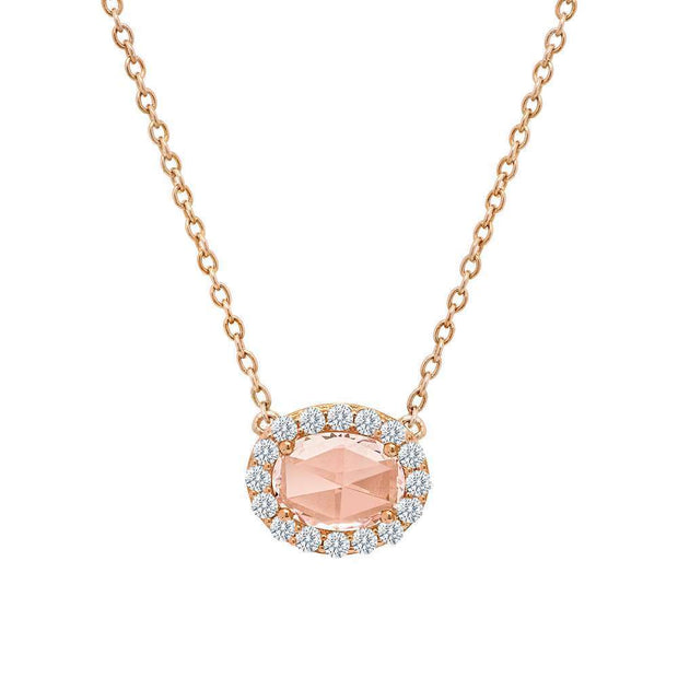 Oval Halo Necklace