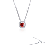 0.76 CTW Cushion-Cut Halo Necklace
