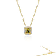 0.76 CTW Cushion-Cut Halo Necklace