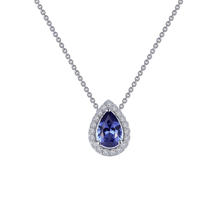 Pear-Shaped Halo Necklace