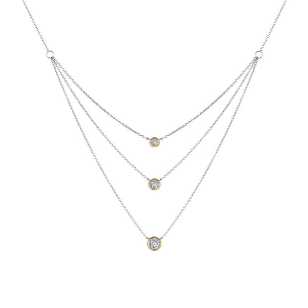 Mixed-Color Three-Tier Necklace