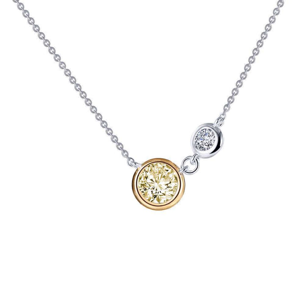Bezel Accented Solitaire Necklace