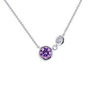 Bezel Accented Solitaire Necklace