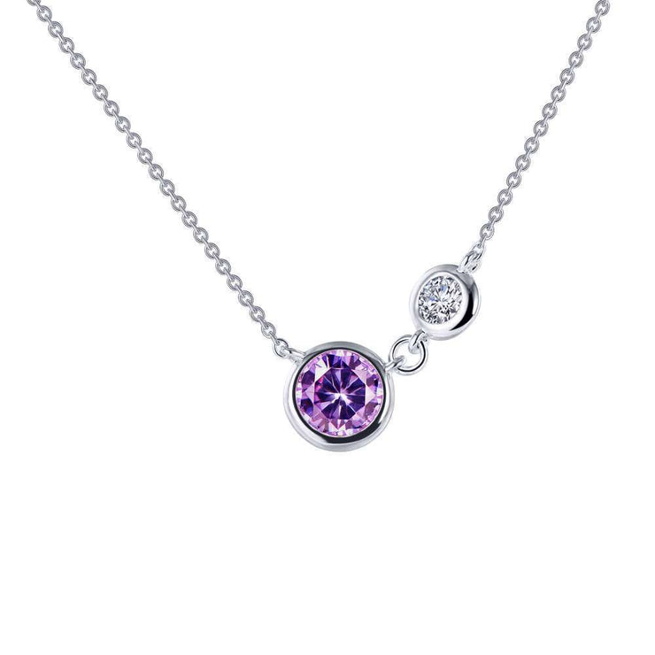 Bezel Accented Solitaire Necklace