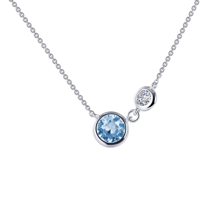 Bezel Accented Solitaire Necklace