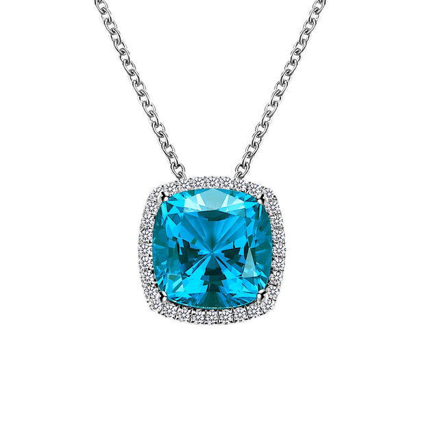 Magical Cushion-Cut Halo Necklace