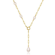 Paperclip Cultured FW Pearl Necklace