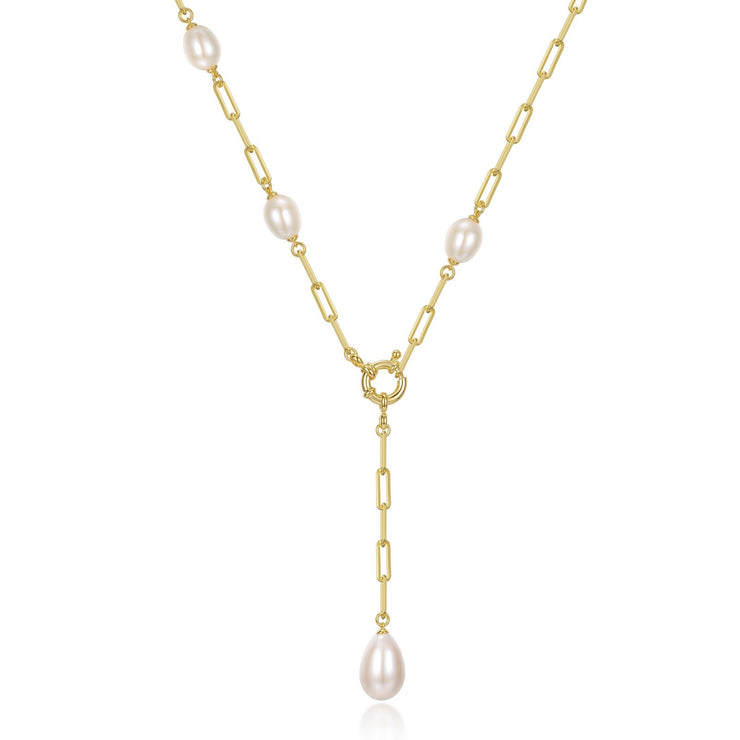 Paperclip Cultured FW Pearl Necklace
