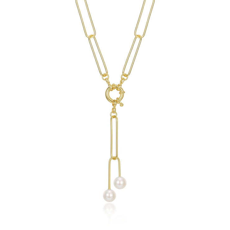 Paperclip Cultured FW Pearl Necklace