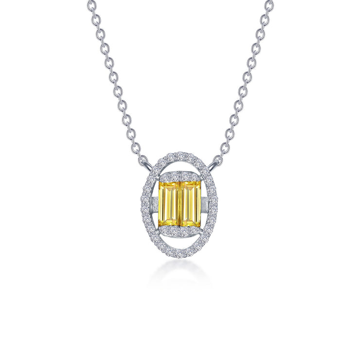 Oval Halo Necklace