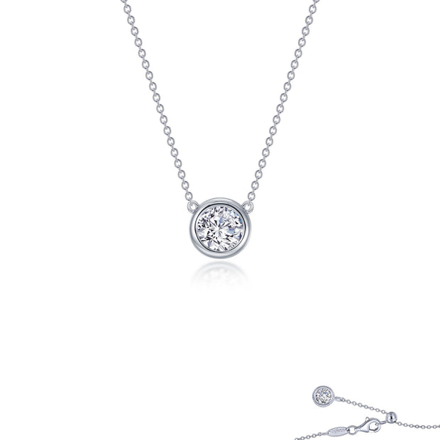 0.45 CTW Bezel-Set Solitaire Necklace