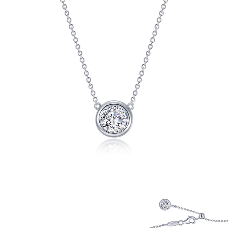 0.6 CTW Bezel-Set Solitaire Necklace