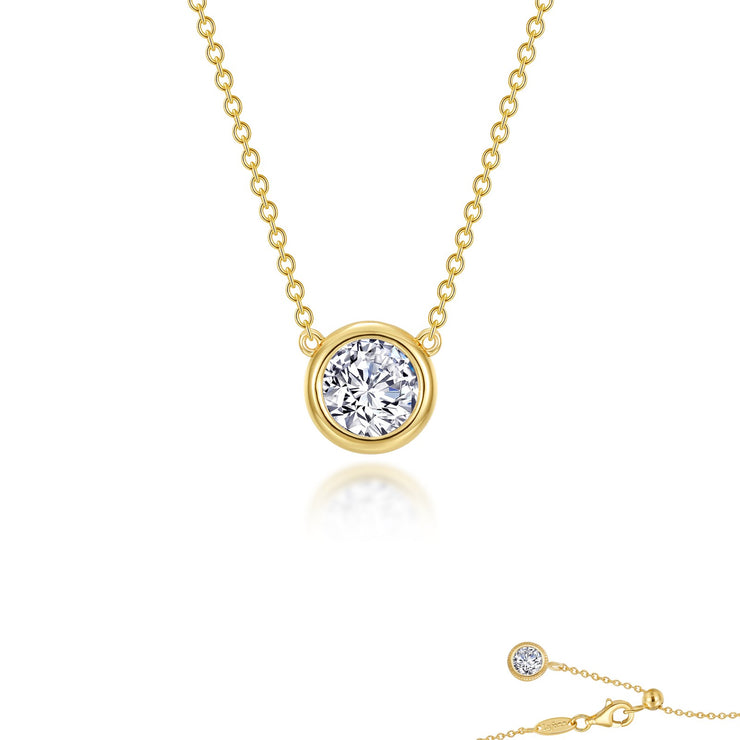 0.7 CTW Bezel-Set Solitaire Necklace
