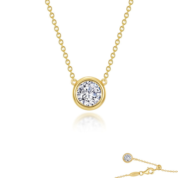 1.1 CTW Bezel-Set Solitaire Necklace