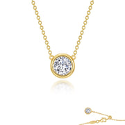 1.25 CTW Bezel-Set Solitaire Necklace