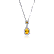 Pear Shape Halo Necklace