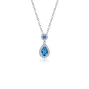 Pear Shape Halo Necklace