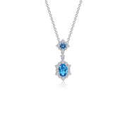 1.02 CTW Oval Halo Necklace