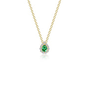 0.61 CTW Pear-Shaped Halo Necklace