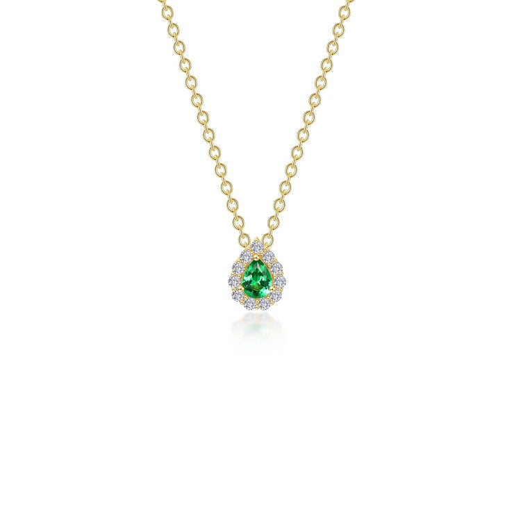 0.61 CTW Pear-Shaped Halo Necklace