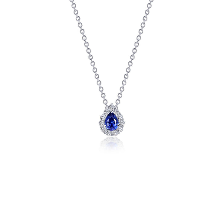 0.61 CTW Pear-Shaped Halo Necklace