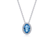 2.56 CTW Oval Halo Necklace