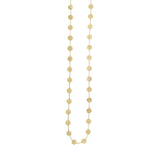 14K Gold Hammered Disc Long Necklace