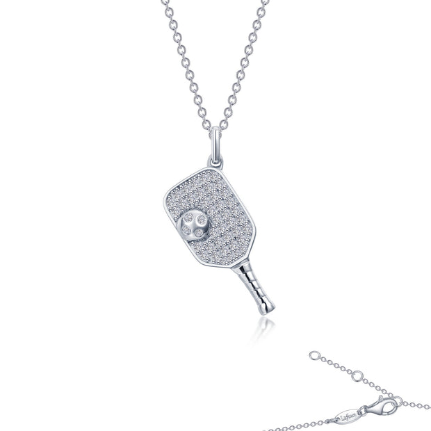 Pickleball Paddle And Ball Necklace