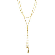 14K Gold Double Tear Drop Multi-Strand Necklace