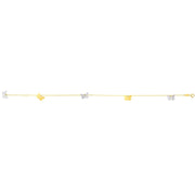 14K Two-tone Gold Butterfly Anklet