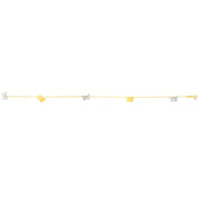 14K Two-tone Gold Butterfly Anklet