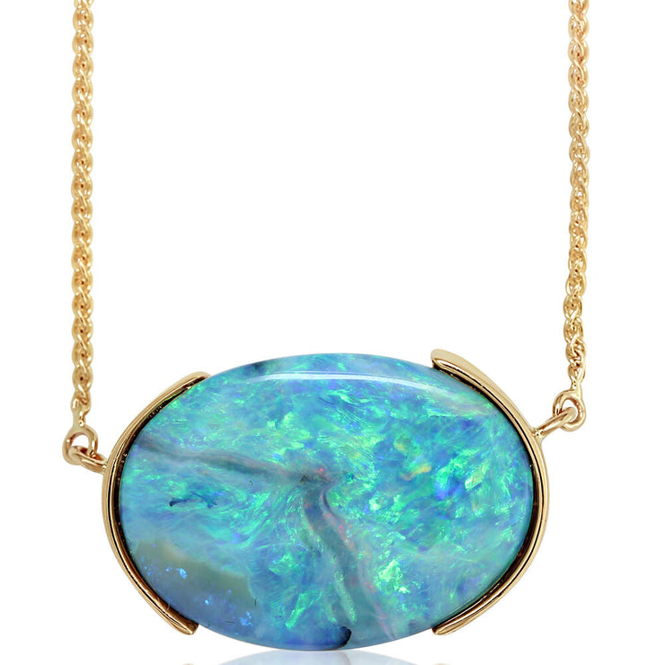 14K Yellow Gold Australian Boulder Opal Neckpiece