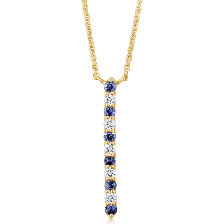 14K Yellow Gold Sapphire/Diamond Neckpiece