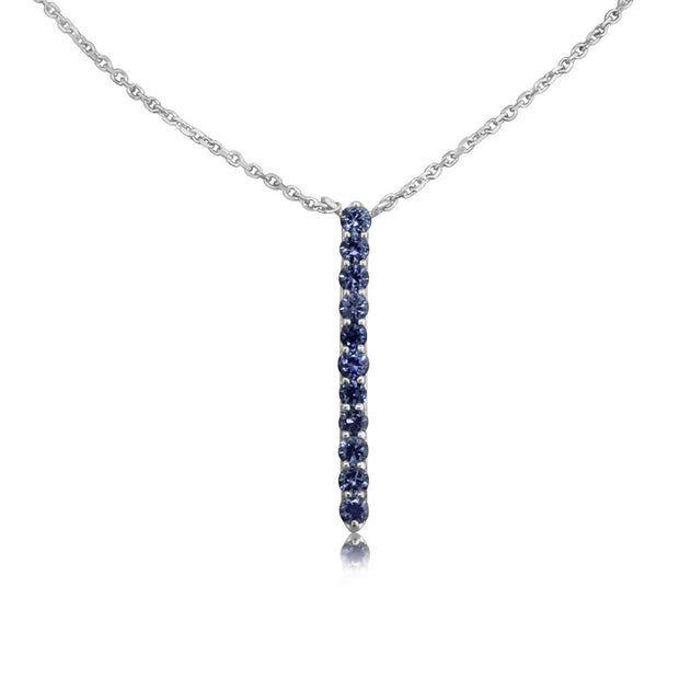 14K White Gold Yogo Sapphire Neckpiece