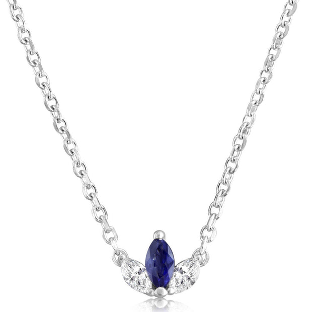 14K White Gold Sapphire/Diamond Neckpiece