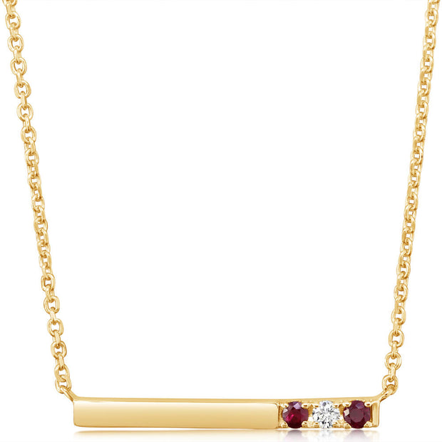 14K Yellow Gold Ruby/Diamond Neckpiece