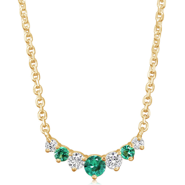 14K Yellow Gold Emerald/Diamond Neckpiece