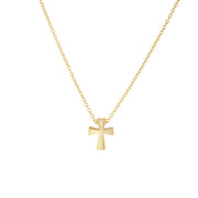 14K Gold Polished Mini Cross Necklace